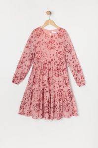 Girls Floral Long Sleeve Tiered Dress sold by Urban Planet