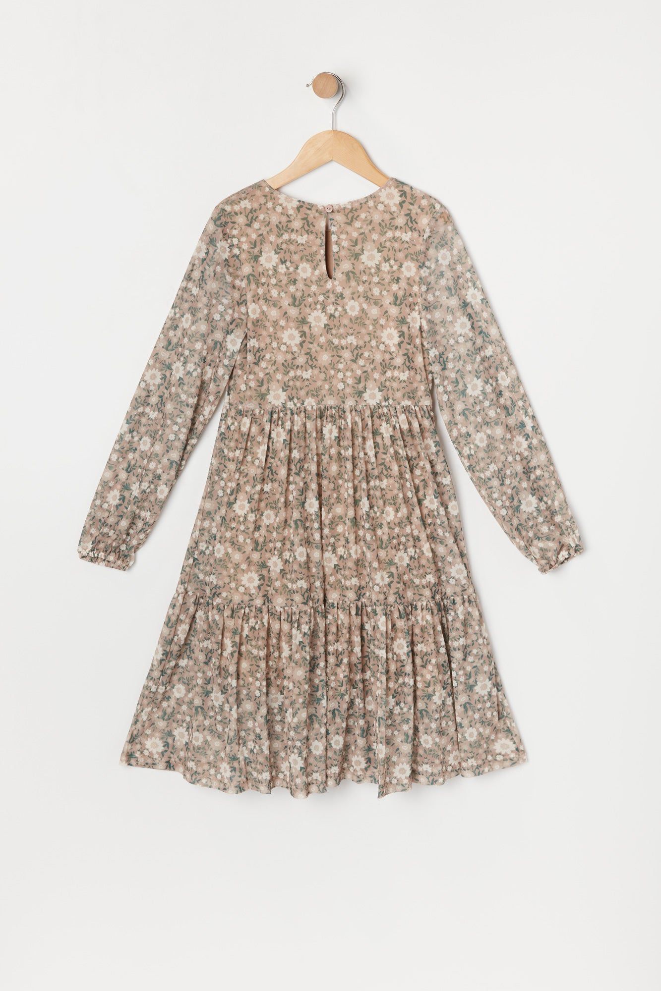 Girls Floral Long Sleeve Tiered Dress sold by Urban Planet product image thumbnail 4