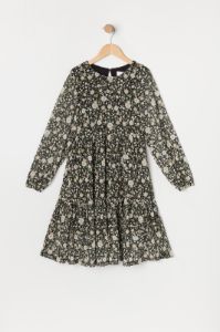 Girls Floral Long Sleeve Tiered Dress sold by Urban Planet