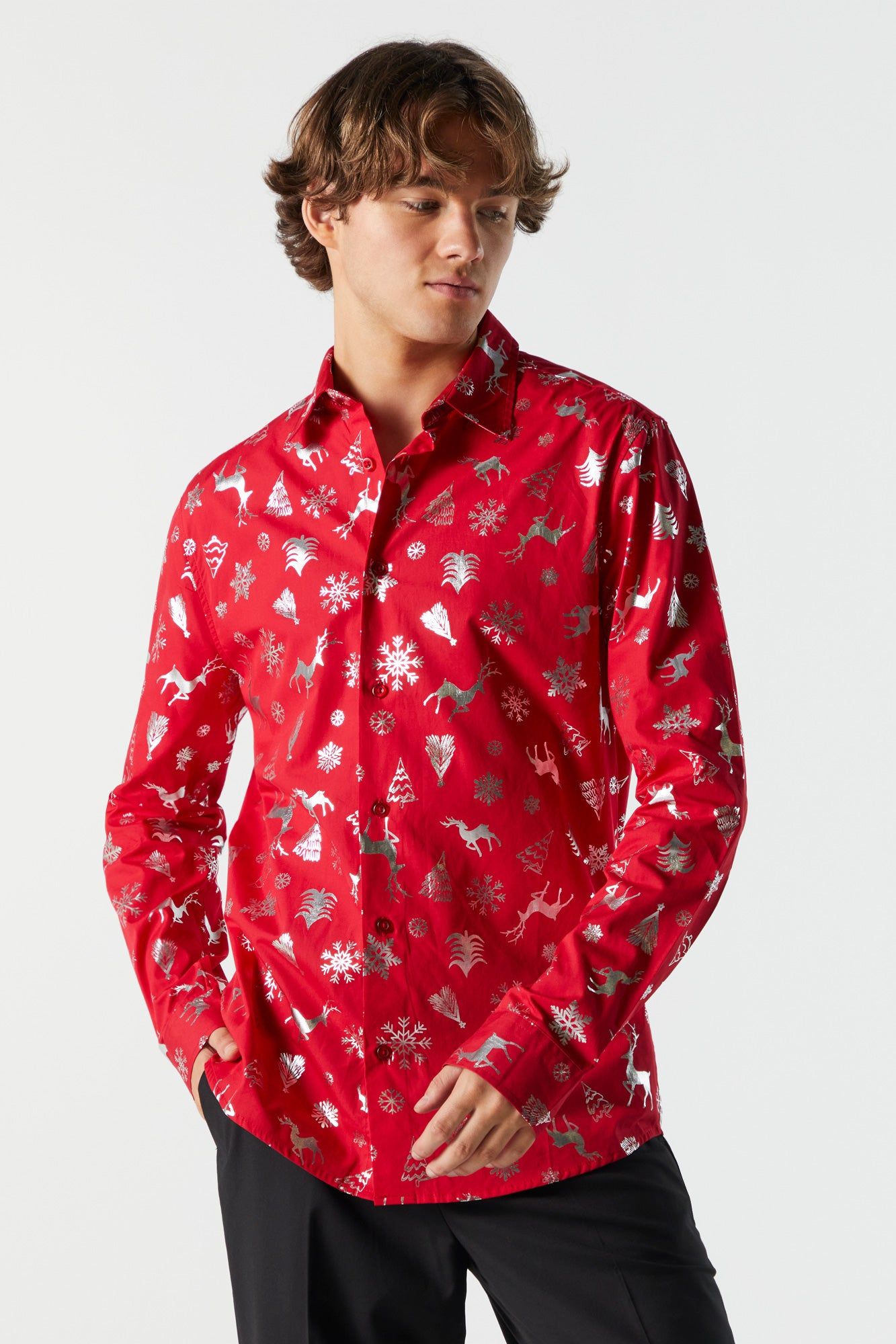 Haut boutonné à imprimé de Noël sold by Urban Planet product image thumbnail 2