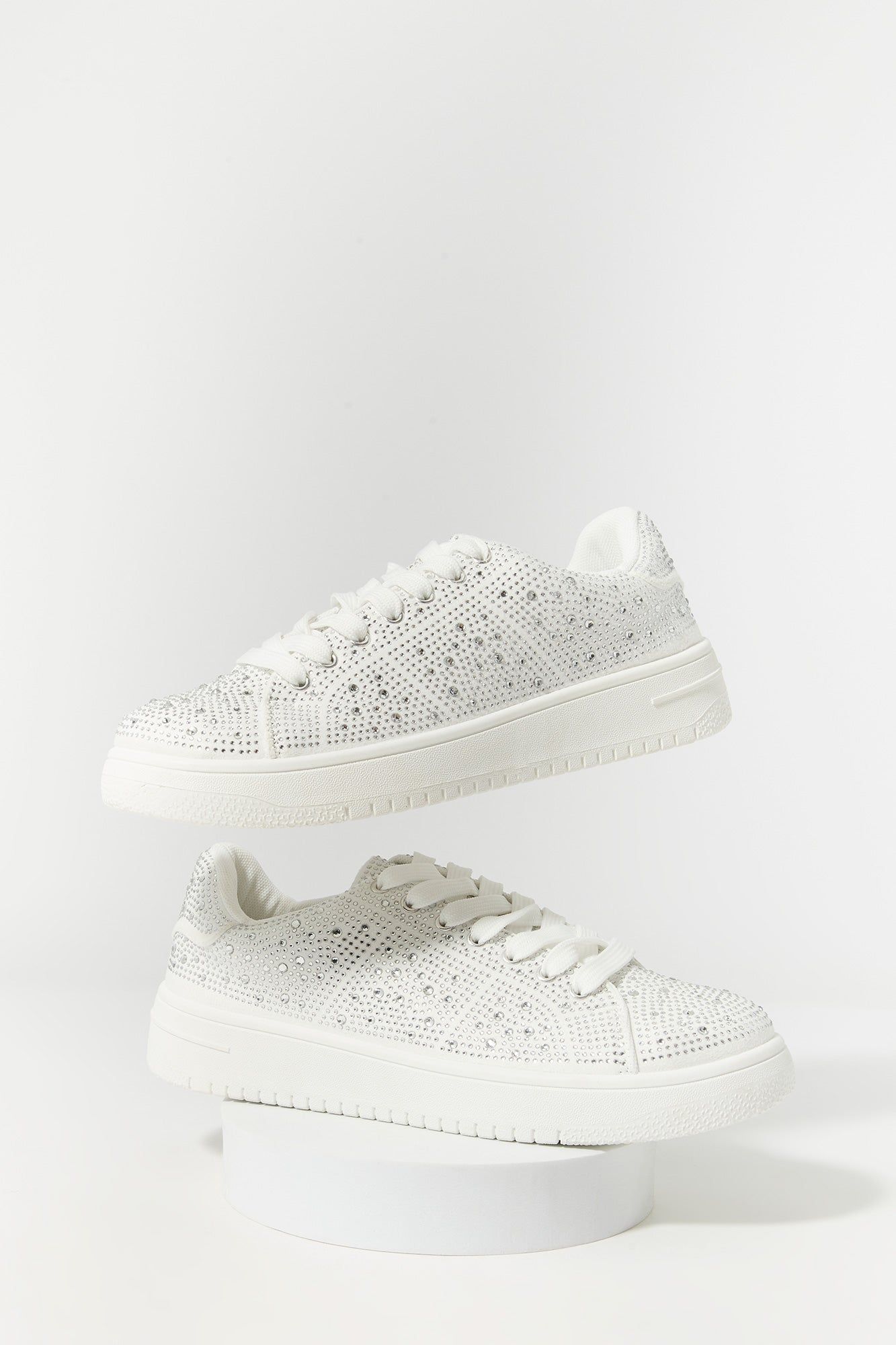 Low Top Rhinestone Platform Lace Up Sneaker sold by Urban Planet