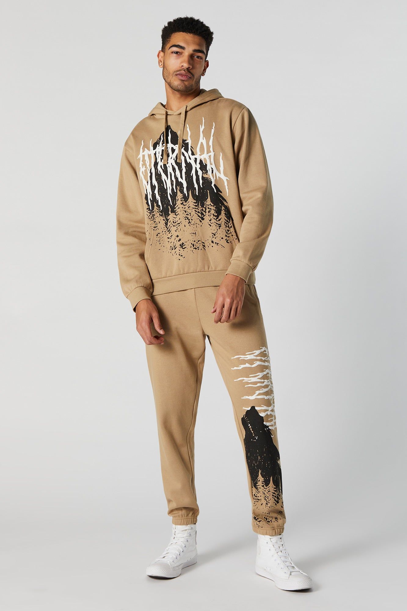 Howling Wolf Graphic Fleece Jogger sold by Urban Planet product image thumbnail 2