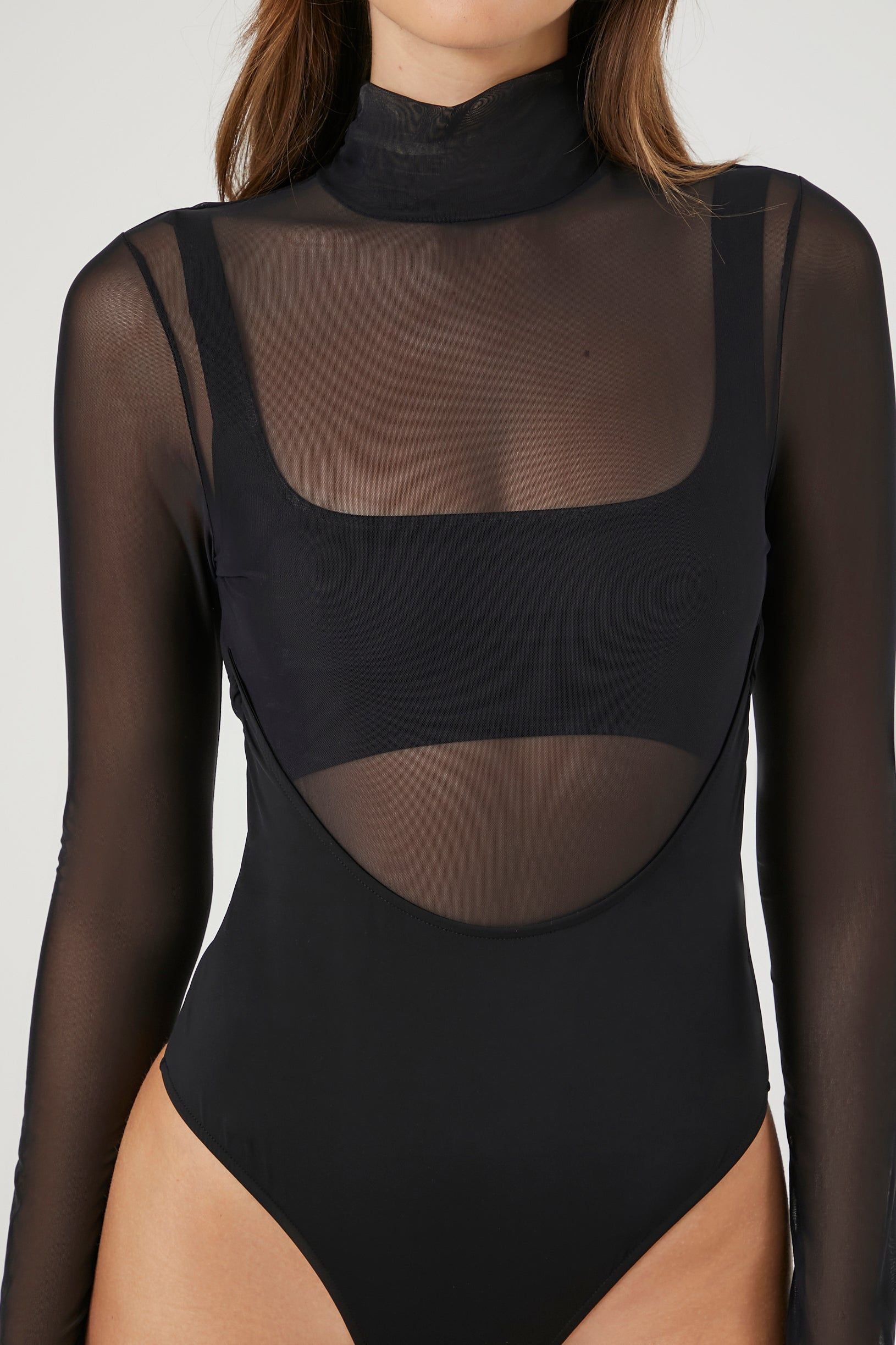 Mesh Turtleneck Bodysuit sold by Urban Planet product image thumbnail 4
