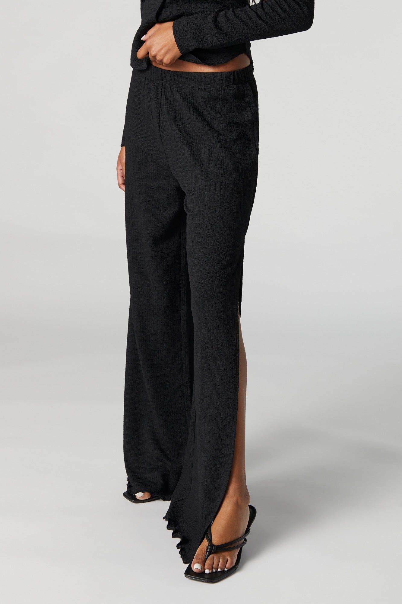Textured Slit Palazzo Pant sold by Urban Planet product image thumbnail 5