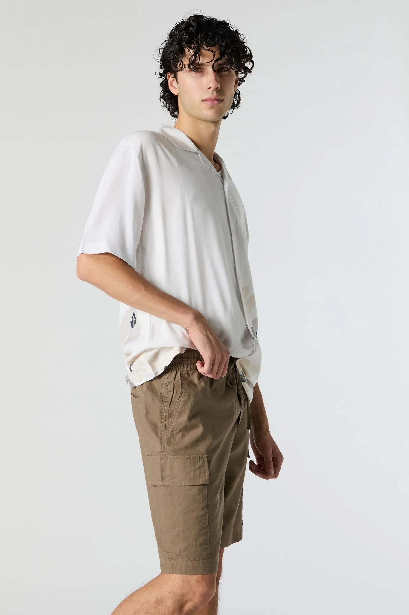 Short cargo en lin à taille coulissante sold by Urban Planet product image thumbnail 5