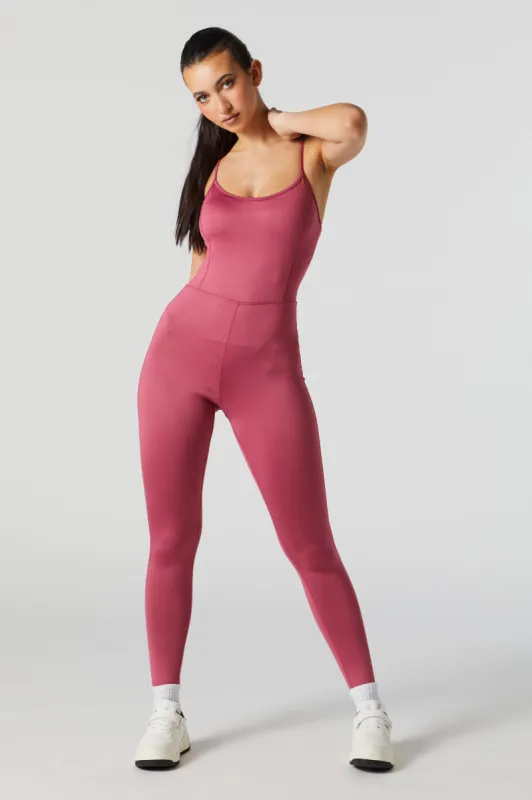 Justaucorps Active rose à encolure arrondie sold by Urban Planet