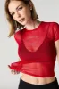 Mesh Rhinestone Graphic Cropped T-Shirt sold by Urban Planet