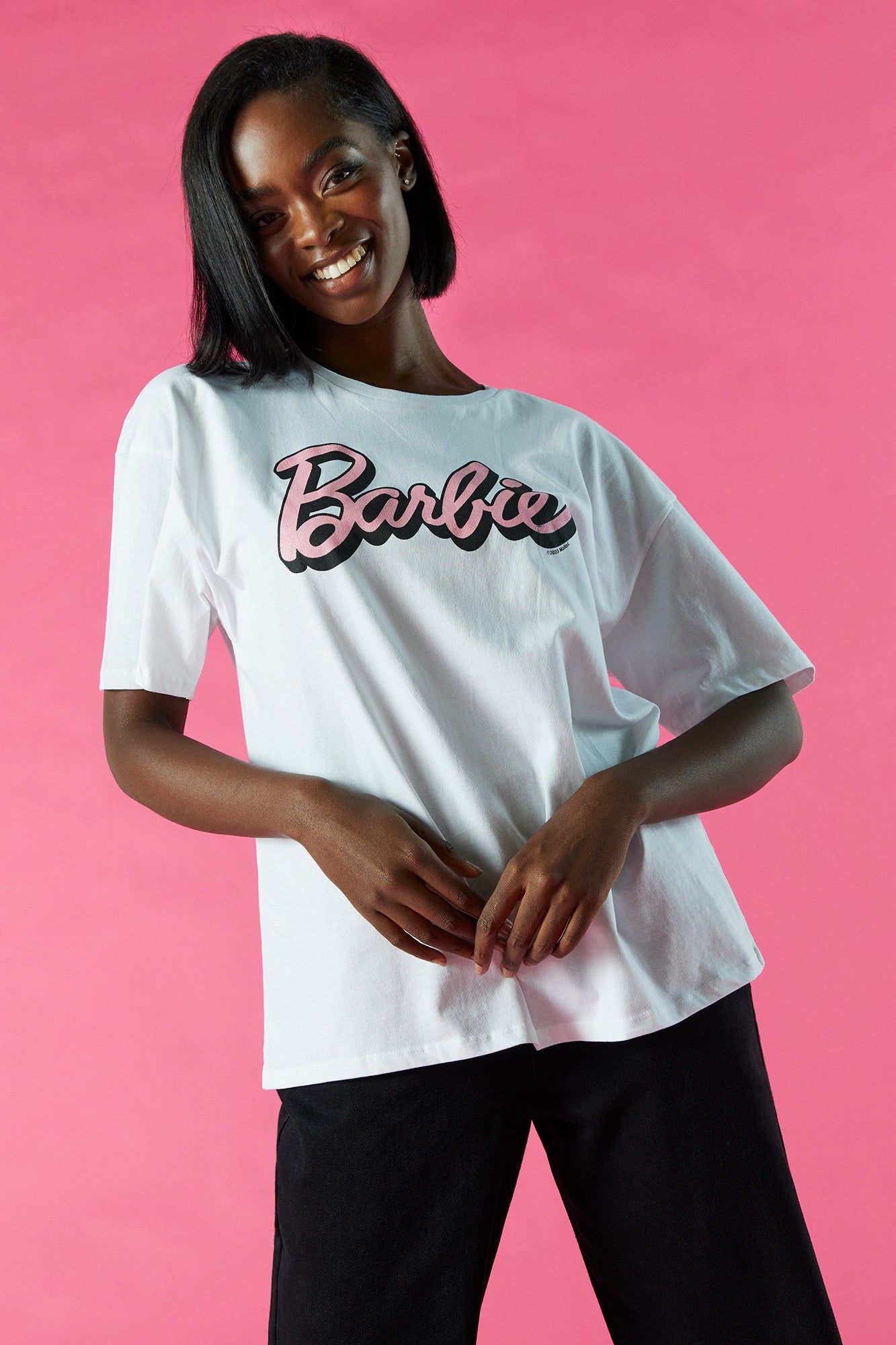 Barbie™ White Graphic Boyfriend T-Shirt sold by Urban Planet