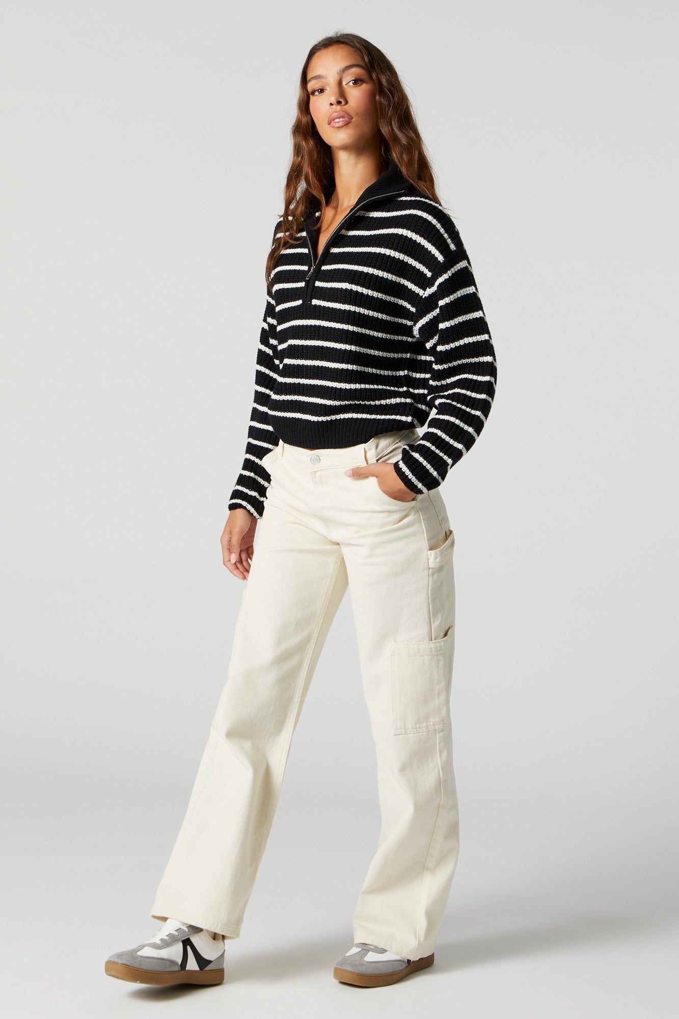 Chandail en tricot avec quart de fermeture à glissière sold by Urban Planet product image thumbnail 7