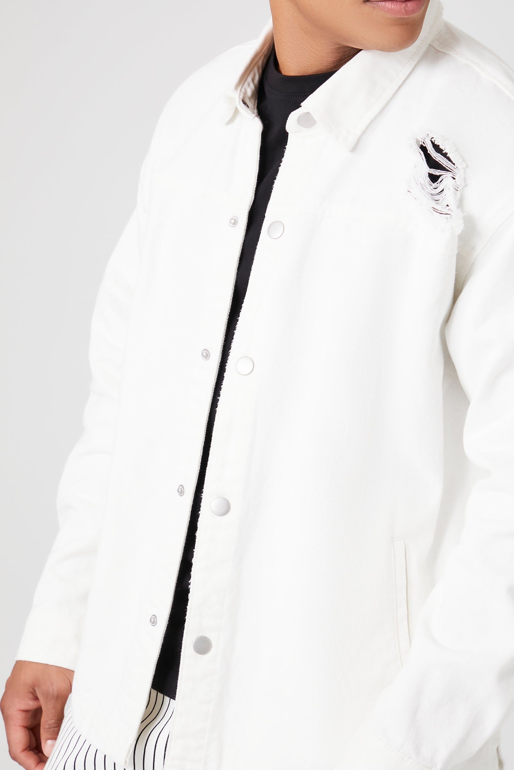 Distressed Denim Jacket sold by Urban Planet product image thumbnail 5