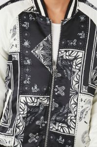 Satin Paisley Colourblock Bomber Jacket sold by Urban Planet