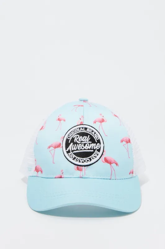 Casquette de baseball avec motif de flamants et imprimé Real Awesome sold by Urban Planet