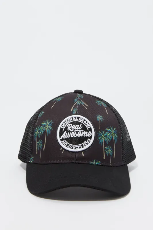Casquette de baseball avec motif de palmiers et imprimé Real Awesome sold by Urban Planet