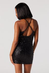 Sequin Cowl Neck Mini Dress sold by Urban Planet