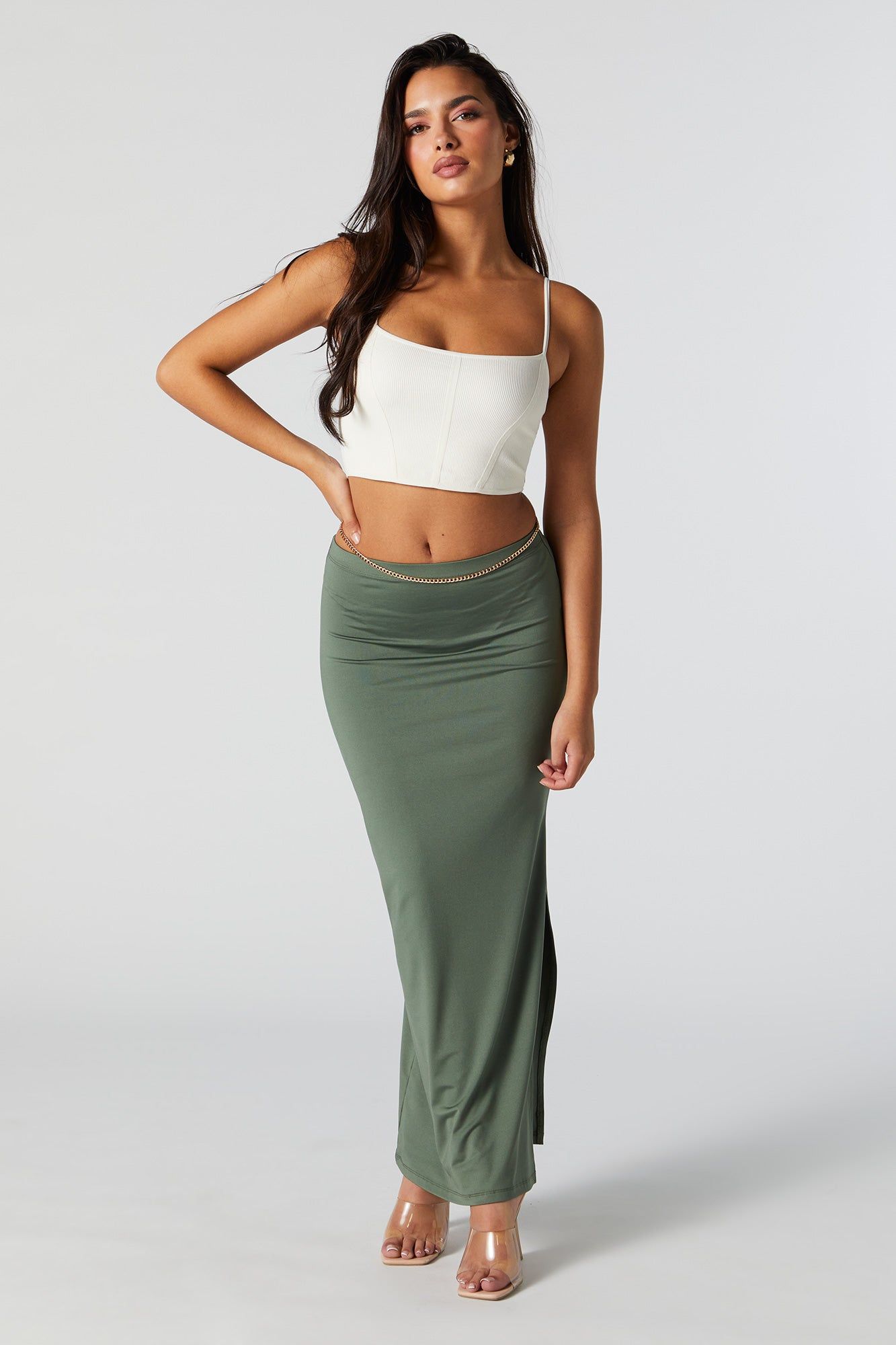 Contour Slit Maxi Skirt sold by Urban Planet