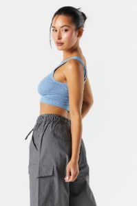 Coloured Fleece Cropped Zip-Up Hoodie sold by Urban Planet