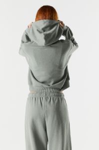Coloured Fleece Cropped Zip-Up Hoodie sold by Urban Planet