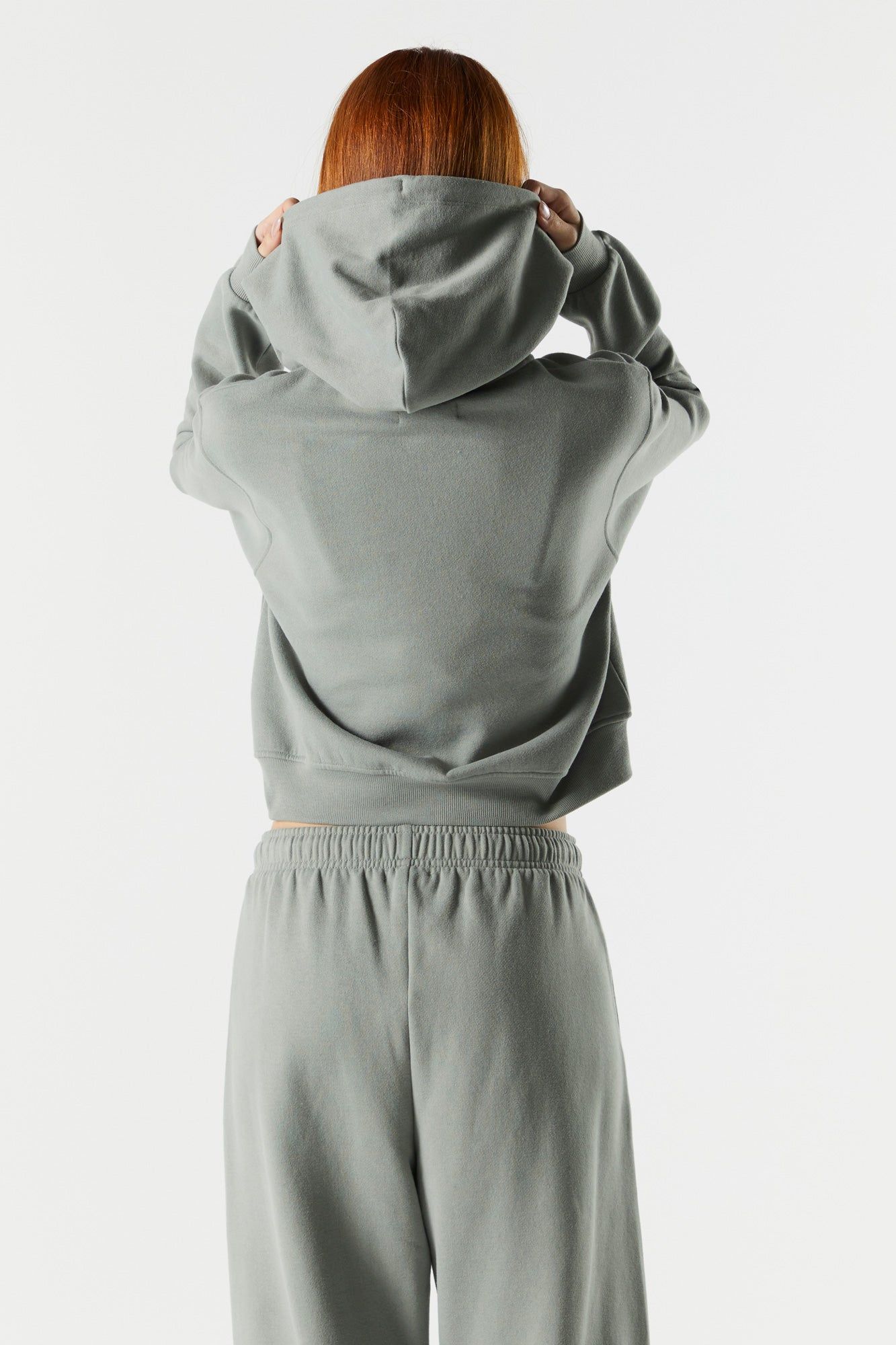 Coloured Fleece Cropped Zip-Up Hoodie sold by Urban Planet product image thumbnail 5