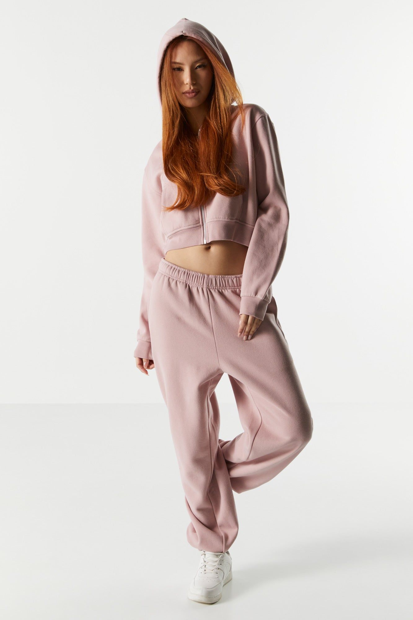 Coloured Fleece Cropped Zip-Up Hoodie sold by Urban Planet product image thumbnail 10