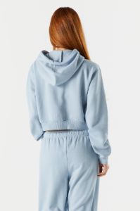 Coloured Fleece Cropped Zip-Up Hoodie sold by Urban Planet