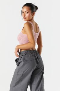 Coloured Fleece Cropped Zip-Up Hoodie sold by Urban Planet