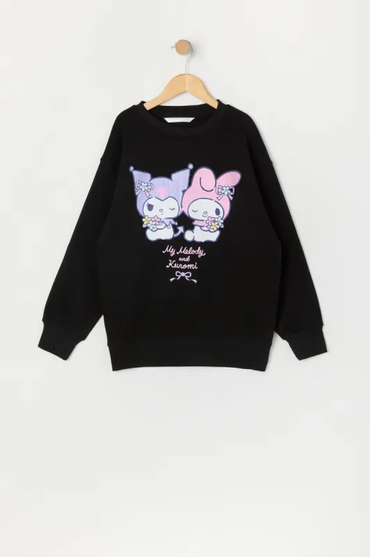 Chandail en molleton à imprimé My Melody and Kuromi pour fille sold by Urban Planet