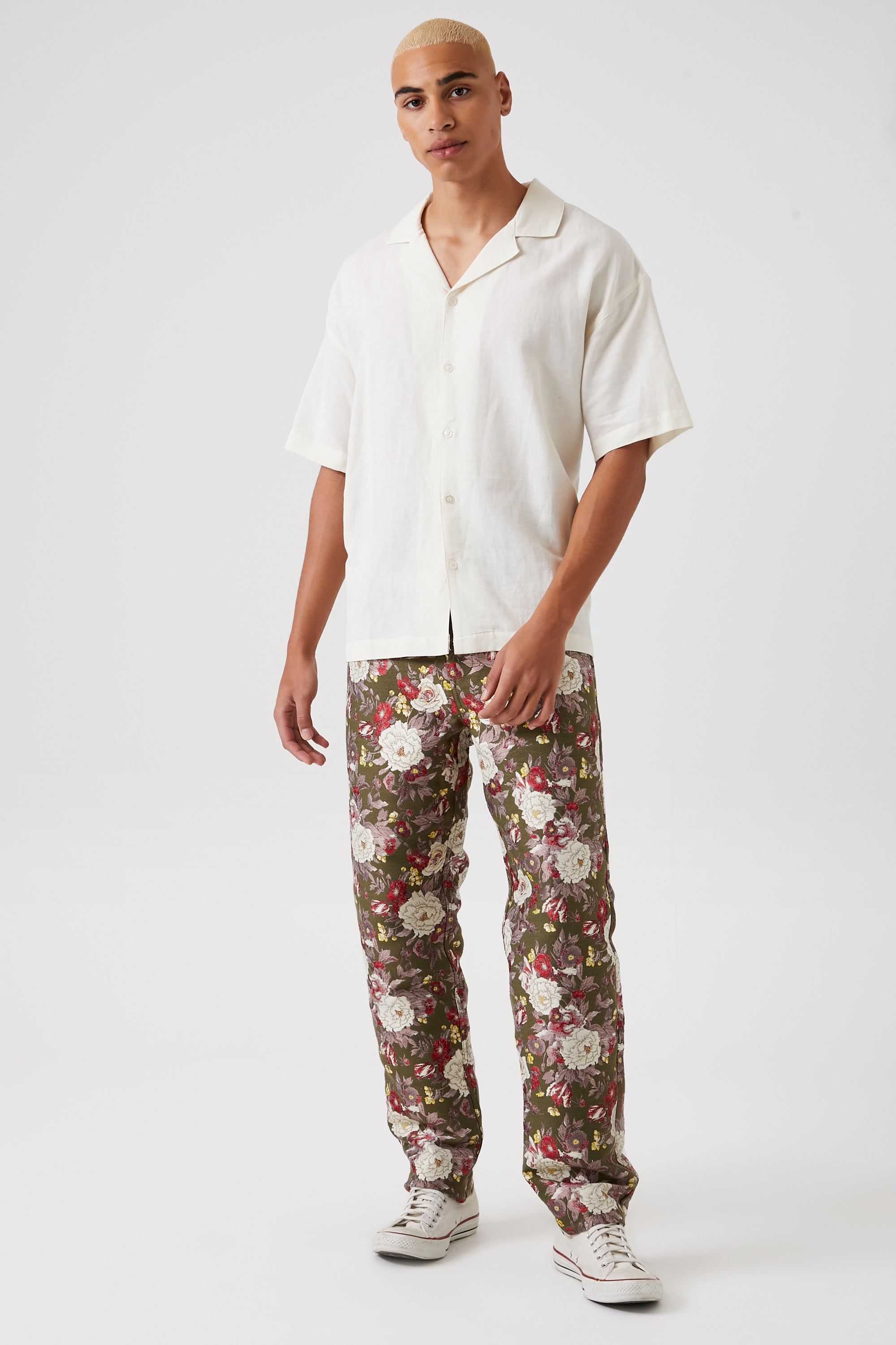 Pantalon fleuri avec motif jacquard sold by Urban Planet