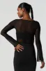 Haut en filet noir à manches cloche sold by Urban Planet