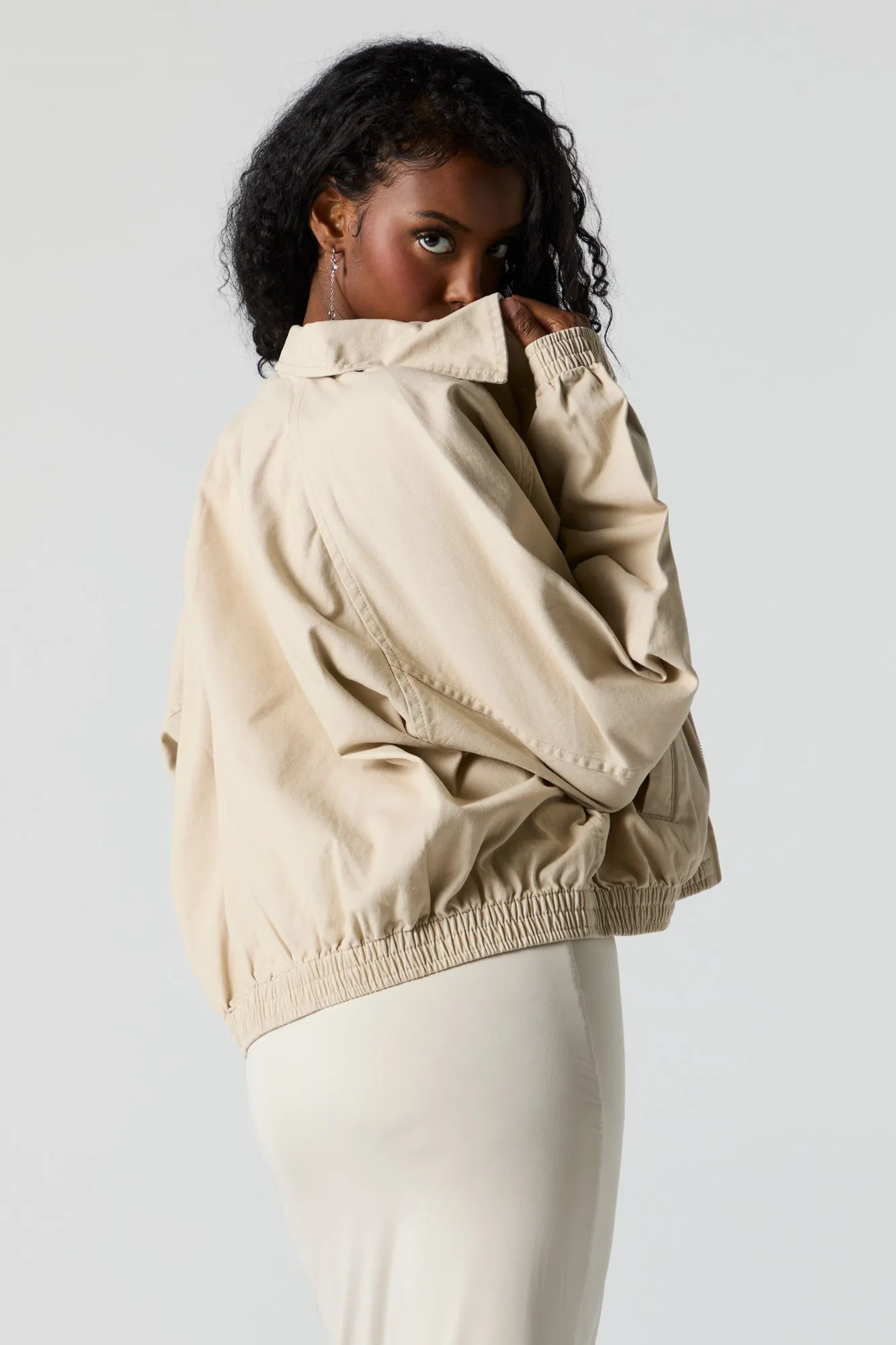 Zip-Up Collared Bomber Jacket sold by Urban Planet product image thumbnail 2