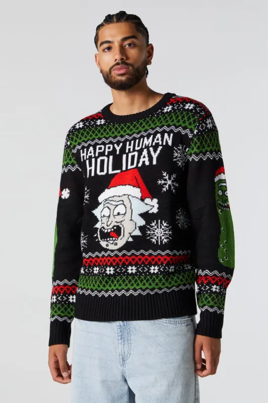 Chandail de Noël en tricot à imprimé Rick and Morty sold by Urban Planet