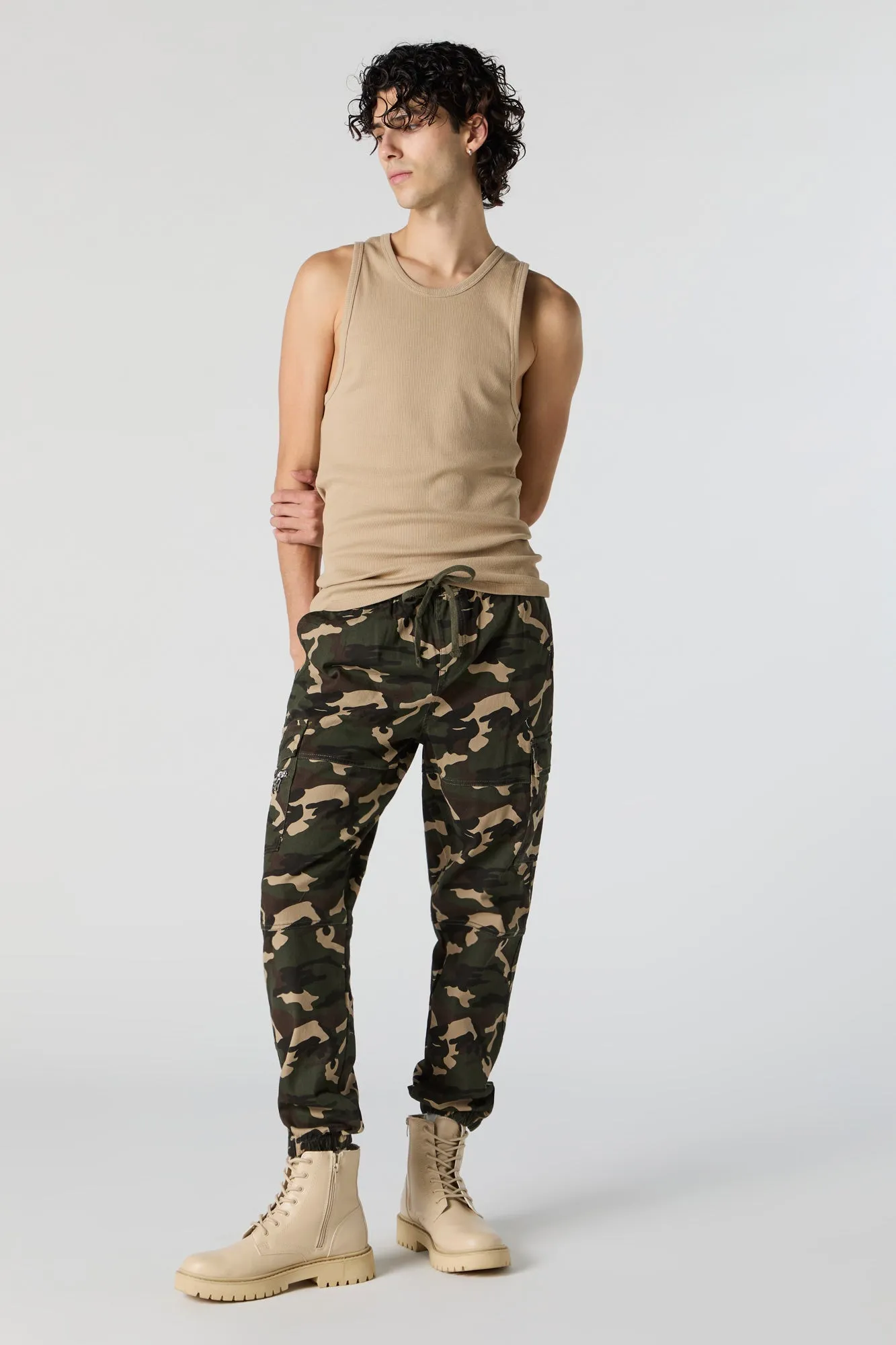 Camo Zipper Pocket Cargo Jogger sold by Urban Planet product image thumbnail 2