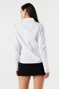 Poplin Collared Button-Up Top sold by Urban Planet