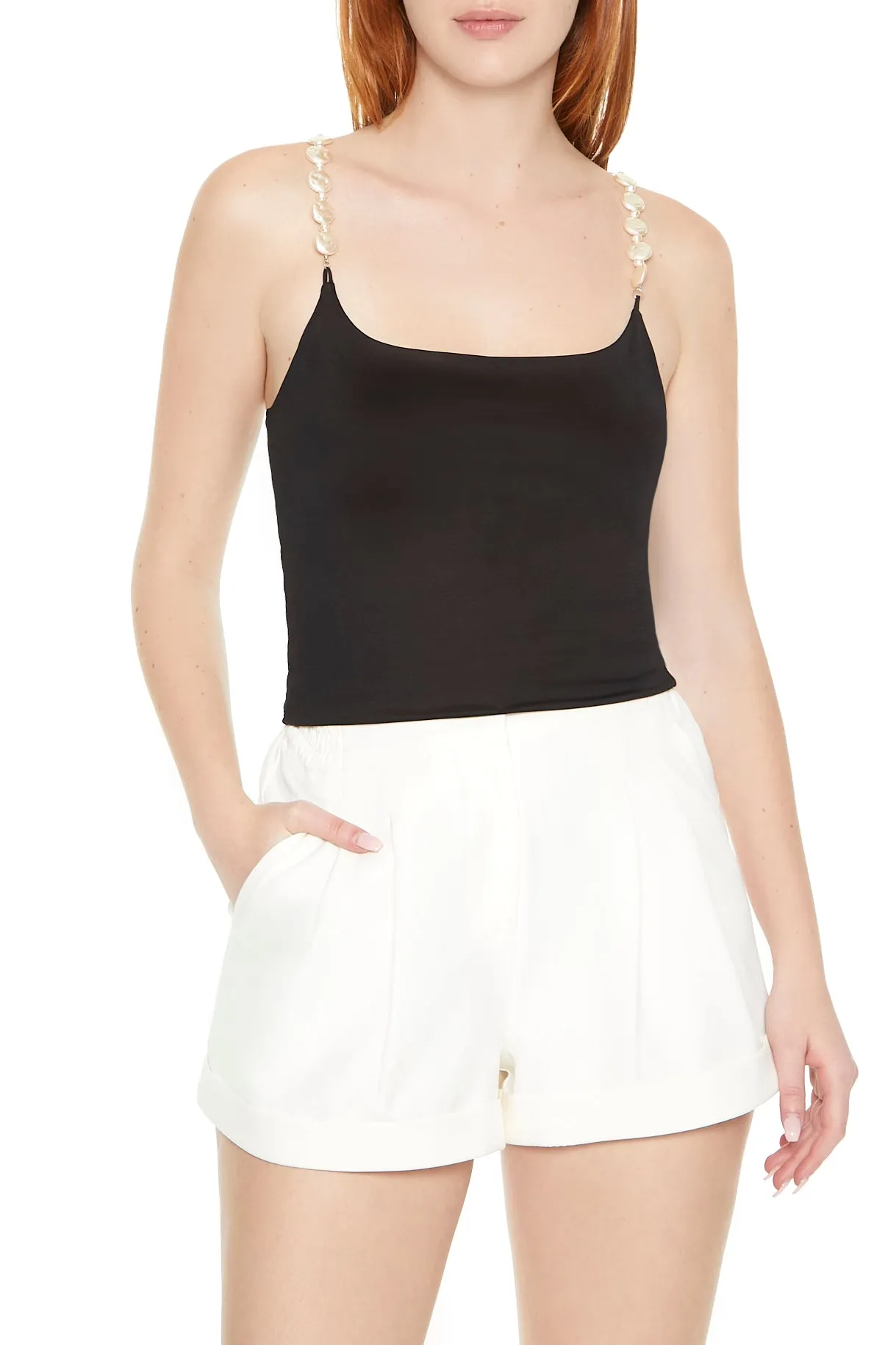 Camisole profilée avec bretelles ornées de similiperles sold by Urban Planet product image thumbnail 2