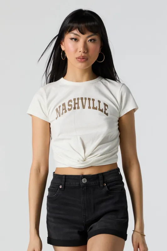 T-shirt cranté à imprimé Nashville sold by Urban Planet