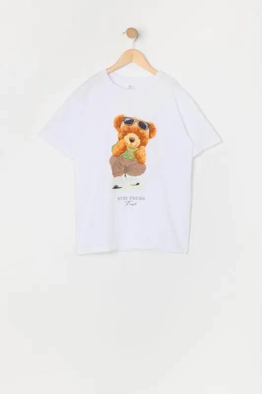 T-shirt à imprimé Stay Fresh Teddy pour garçon sold by Urban Planet