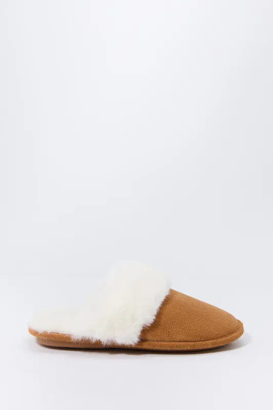 Faux Fur Collared Slipper sold by Urban Planet