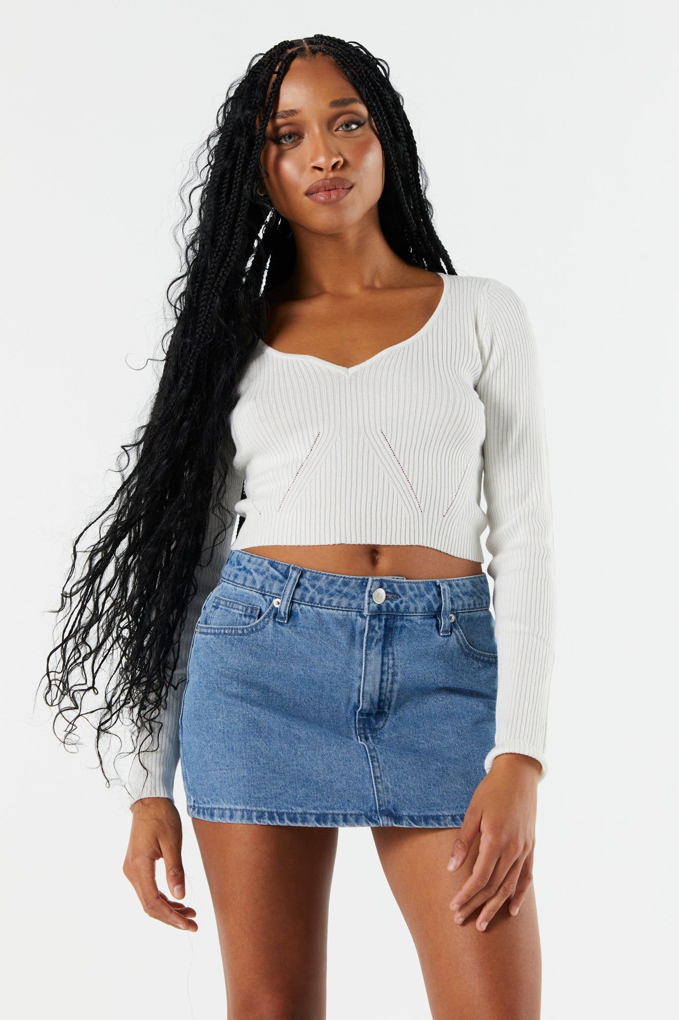 Chandail court à décolleté en coeur sold by Urban Planet product image thumbnail 7