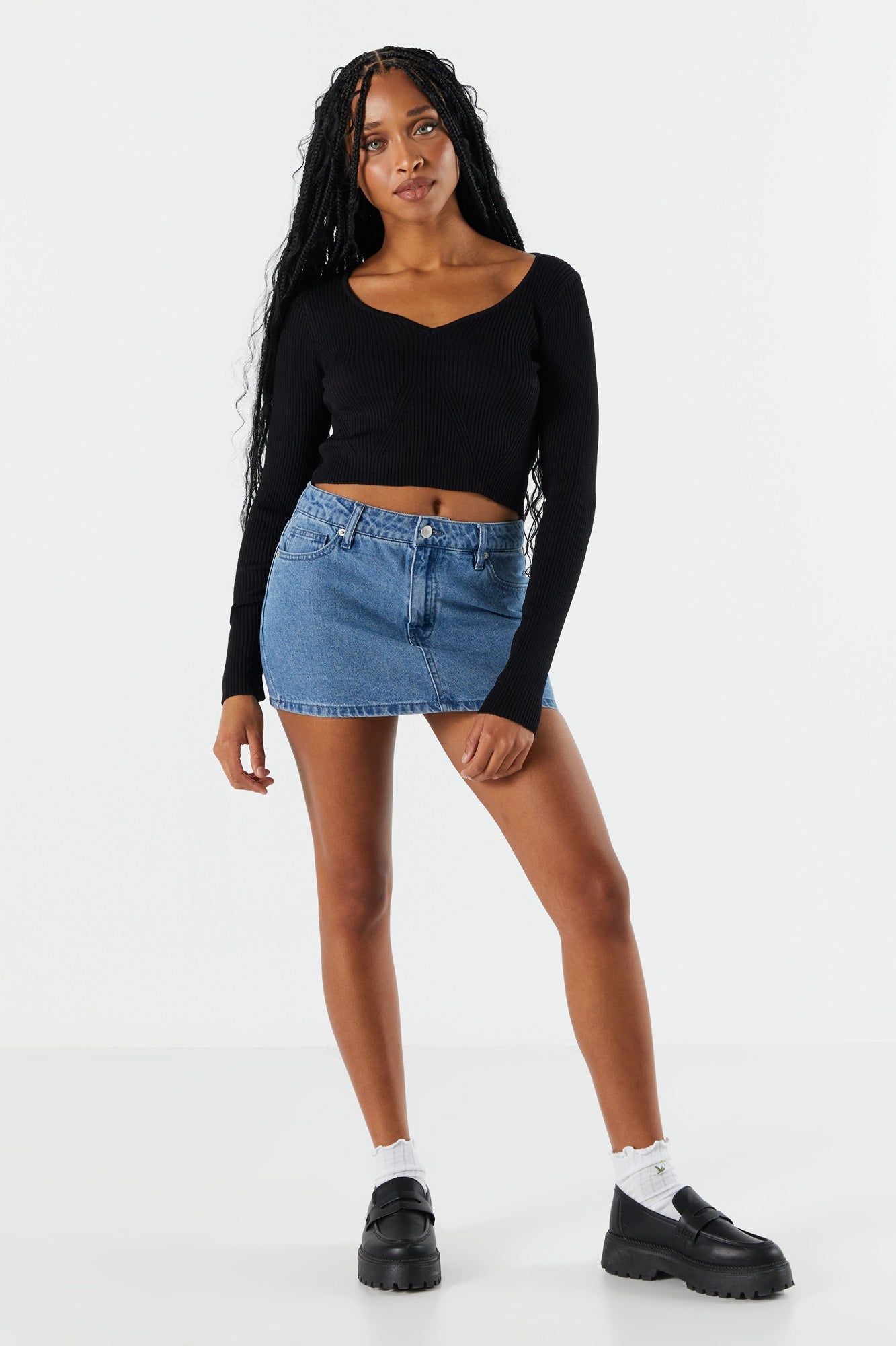 Chandail court à décolleté en coeur sold by Urban Planet product image thumbnail 6