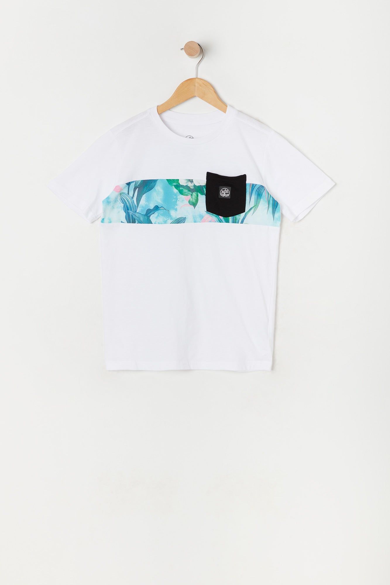 Boys Colour Block Floral Print T-Shirt sold by Urban Planet
