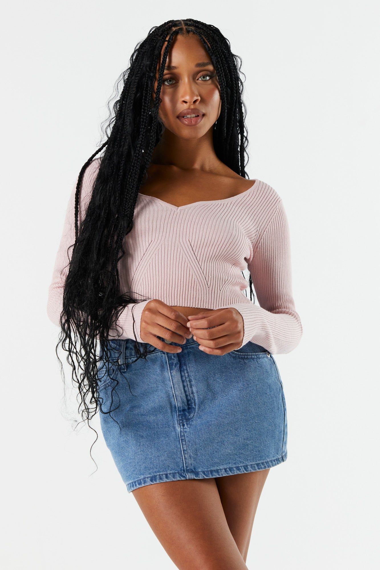 Chandail court à décolleté en coeur sold by Urban Planet product image thumbnail 10