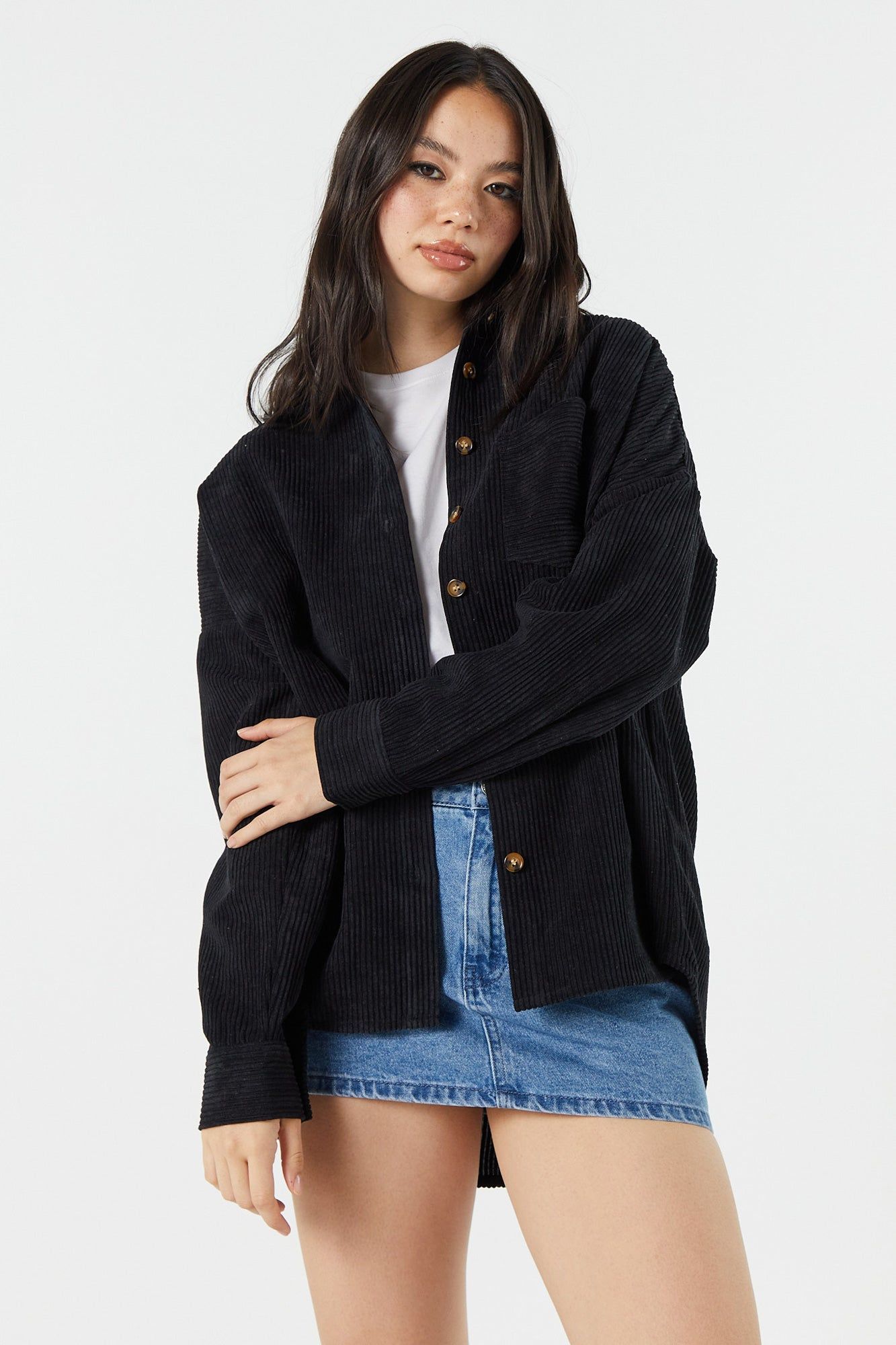 Corduroy Button-Up Top sold by Urban Planet product image thumbnail 4