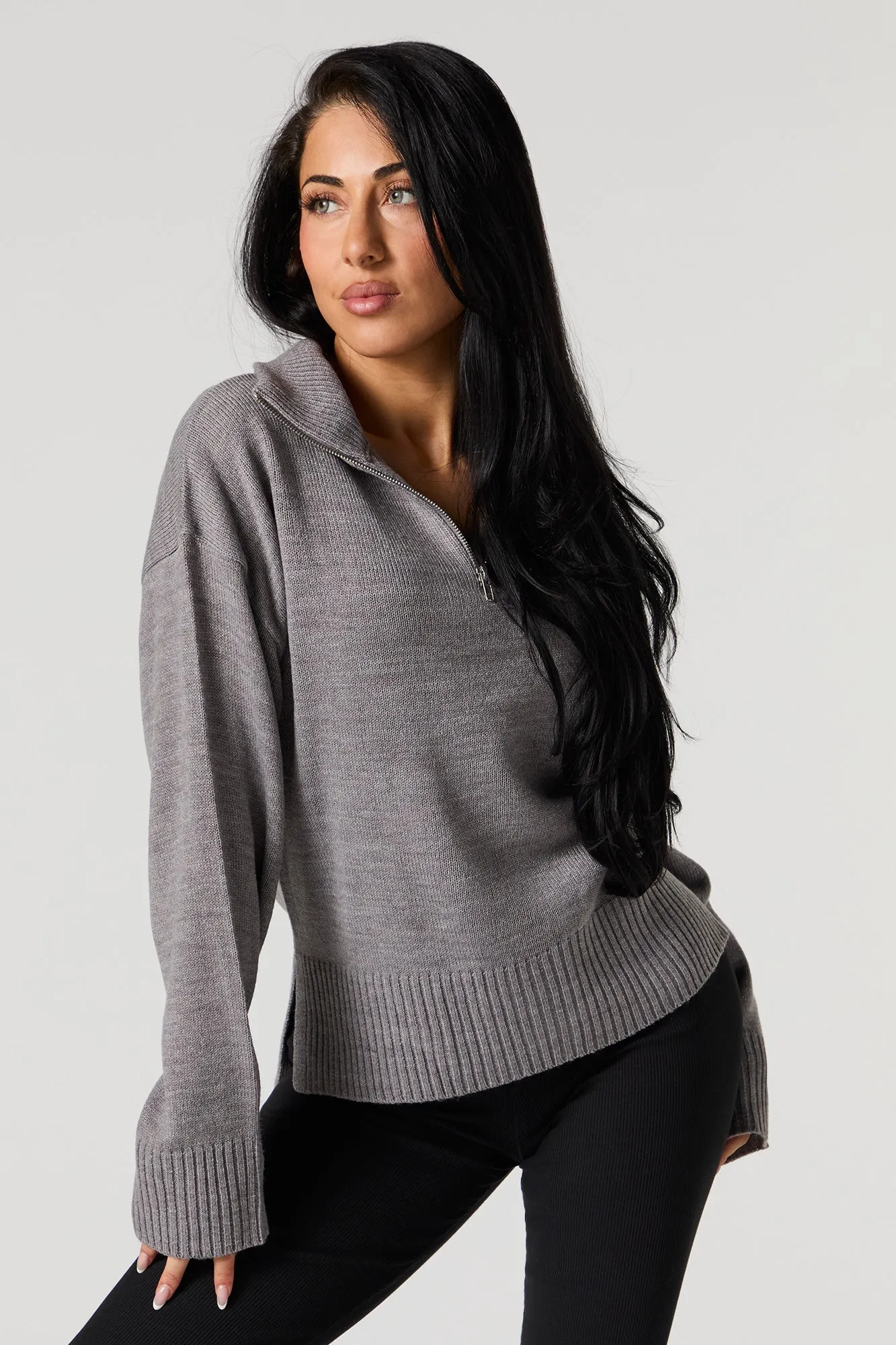Quarter Zip Sweater sold by Urban Planet