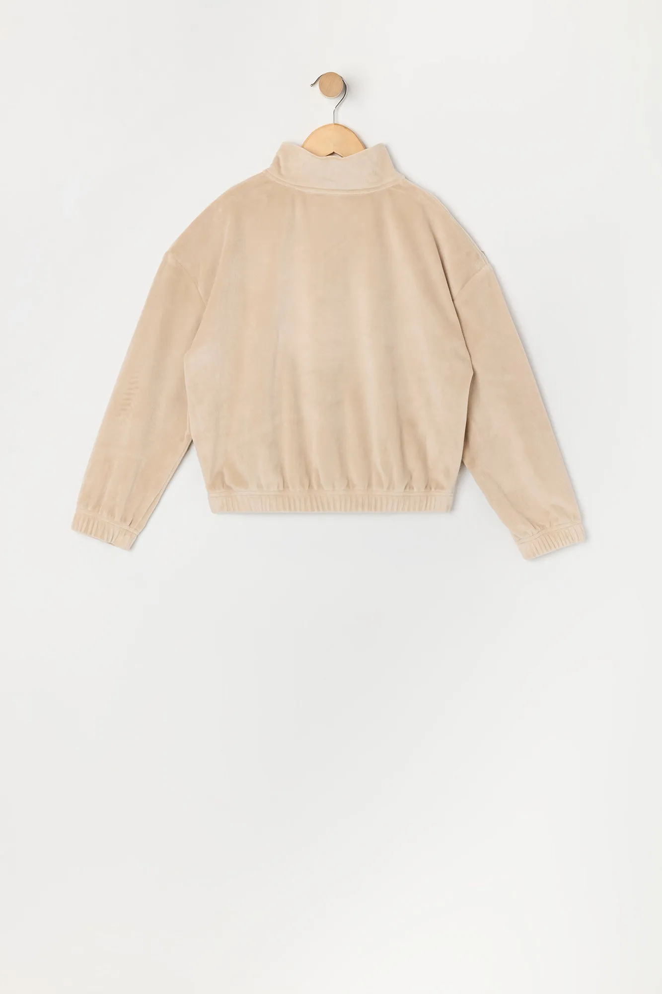 Chandail en velours à imprimé Ourson avec pierres du Rhin et quart de fermeture à glissière sold by Urban Planet product image thumbnail 2