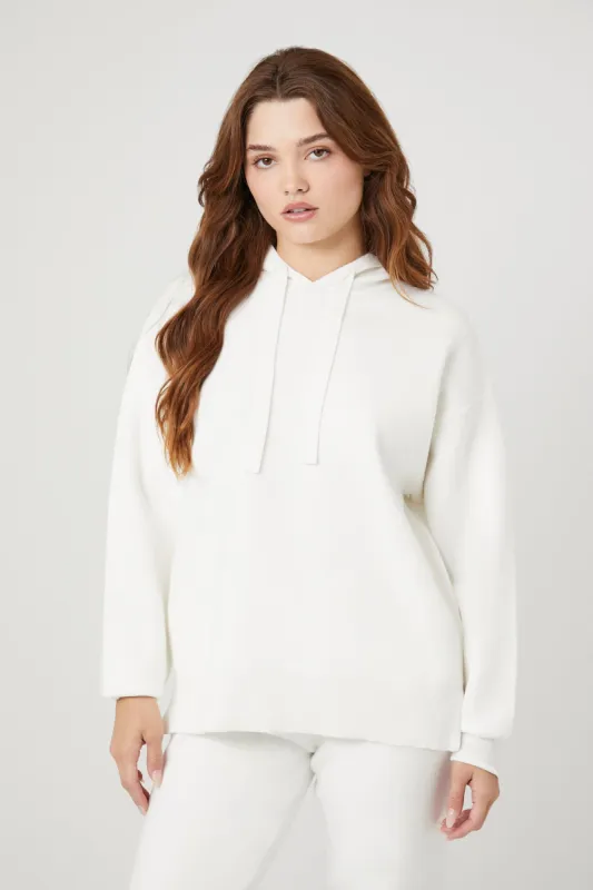 Knit Drawstring Hoodie sold by Urban Planet