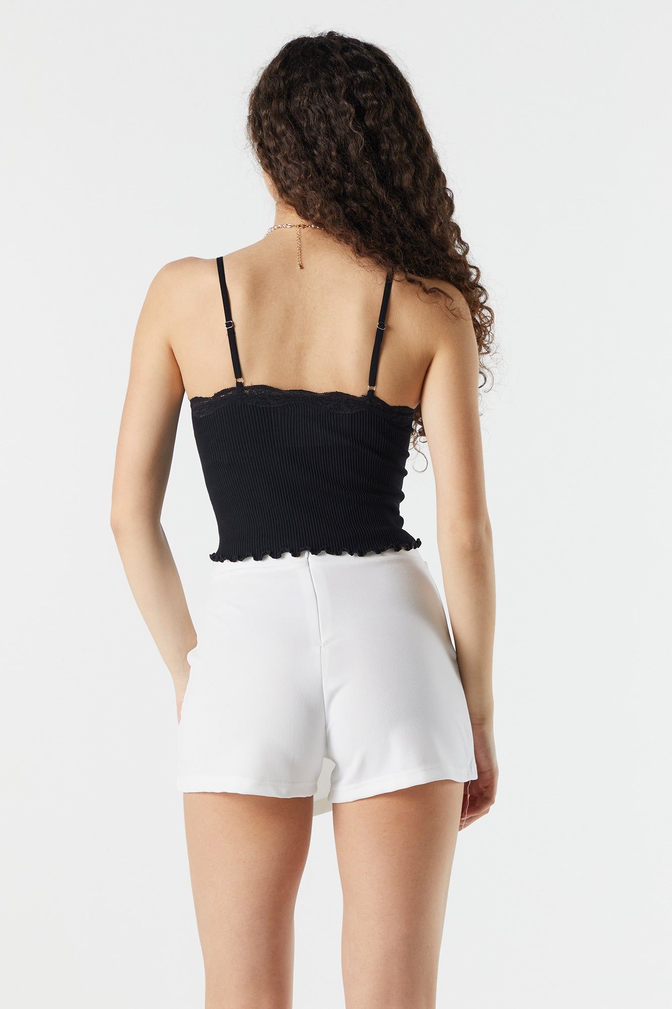Camisole côtelée avec liséré de dentelle sold by Urban Planet product image thumbnail 5