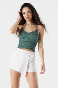 Camisole côtelée avec liséré de dentelle sold by Urban Planet