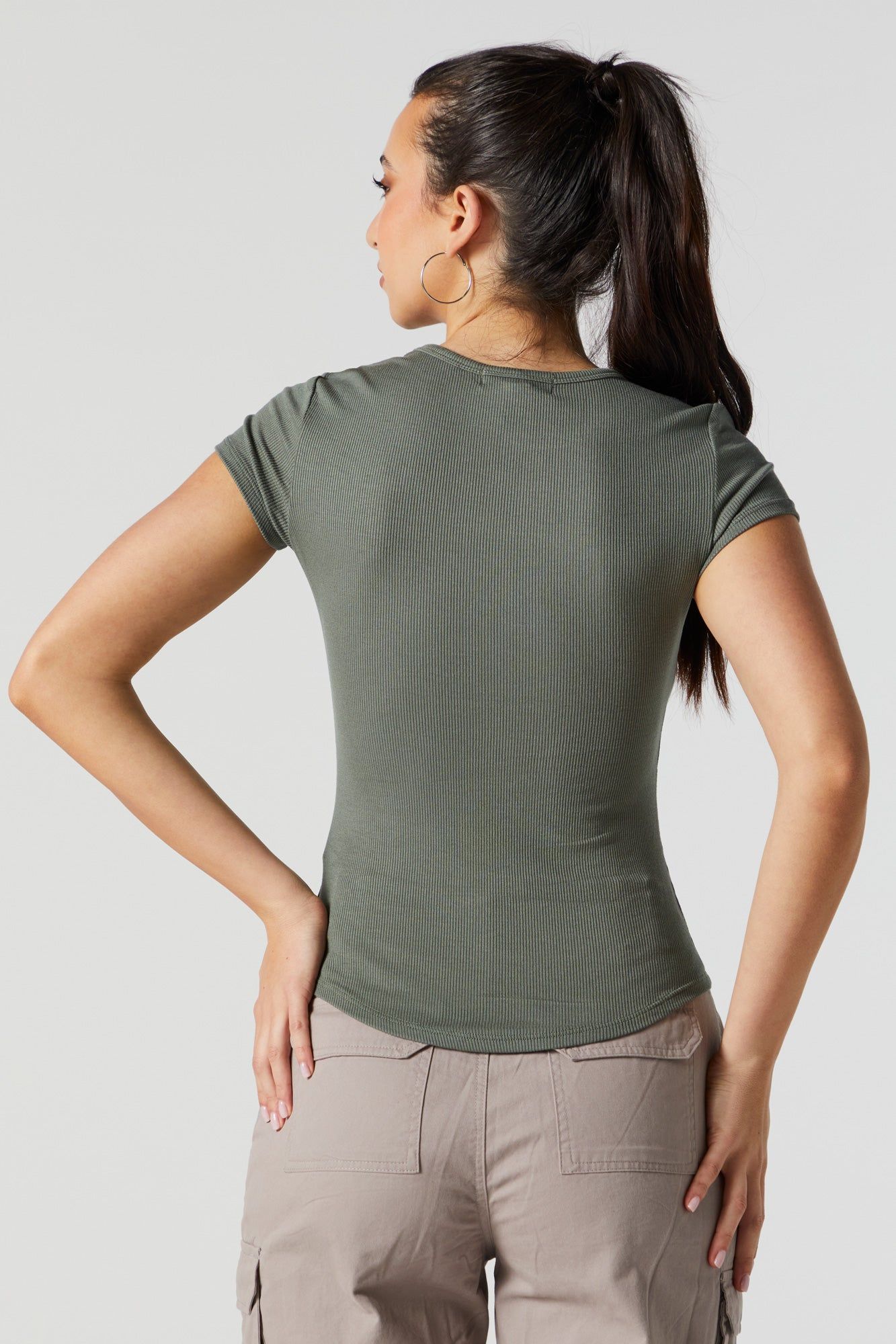 T-shirt ras du cou côtelé sold by Urban Planet product image thumbnail 2