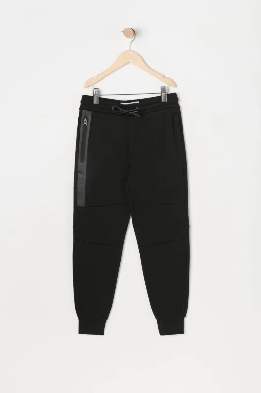 Boys Rubber Zip Pocket Fleece Jogger sold by Urban Planet