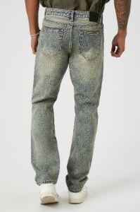 Jean à jambe droite d'aspect usé délavé à la pierre sold by Urban Planet
