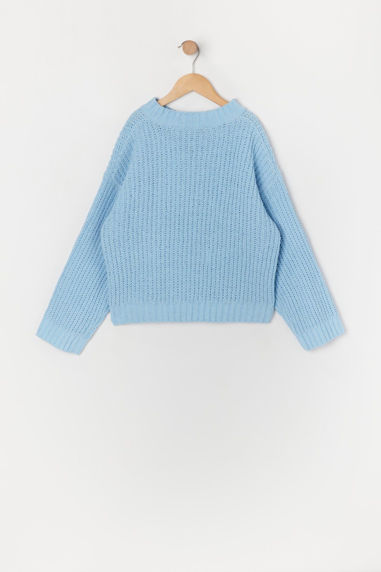 Chandail en tricot uni ras du cou pour filles sold by Urban Planet